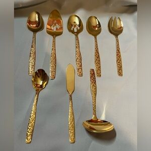 Vintage Americana Golden Heritage IS 8 Piece Flatware Gold Tone